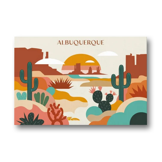 Albuquerque Southwest Colors - Canvas Wall Art - Front
