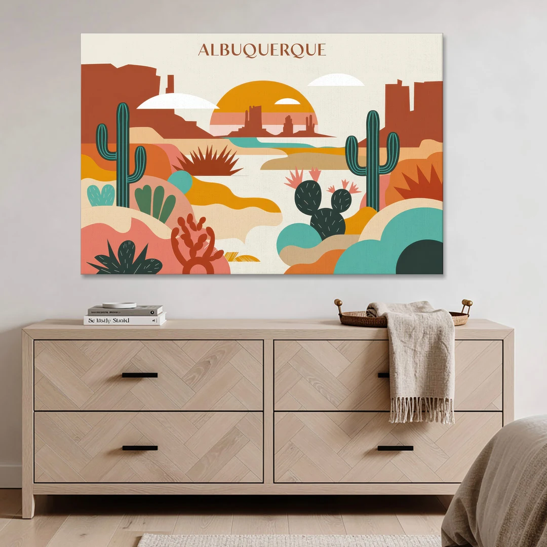 Albuquerque Southwest Colors - Canvas Wall Art - Coffee Table - 60x40