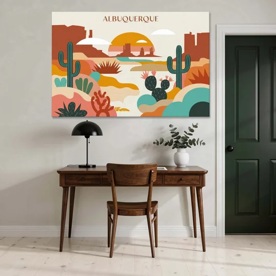 Albuquerque Southwest Colors - Canvas Wall Art - Office - 60x40