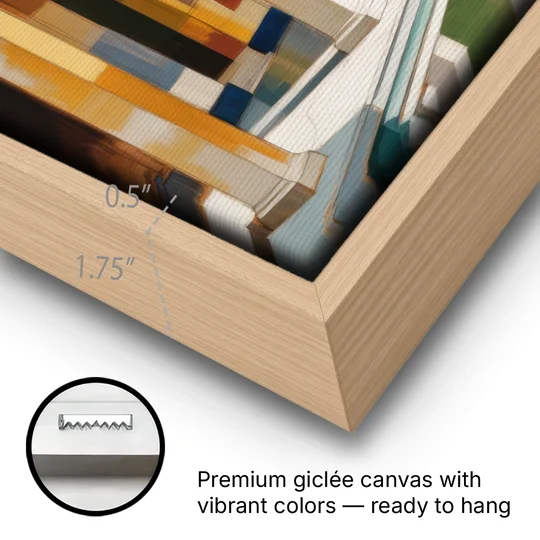 Alcazar Allure - Oak Framed Canvas Wall Art - Gallery Wrap Corner