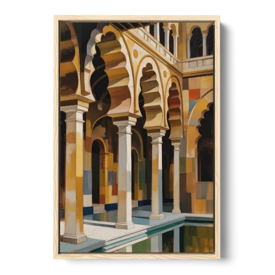 Alcazar Allure - Oak Framed Canvas Wall Art - Front