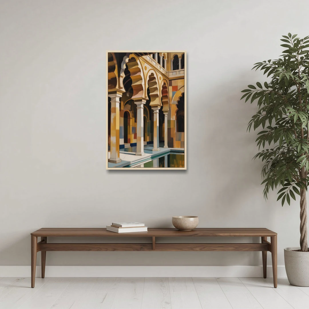 Alcazar Allure - Oak Framed Canvas Wall Art - Coffee Table - 24x36