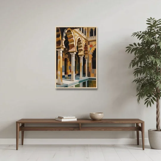Alcazar Allure - Oak Framed Canvas Wall Art - Coffee Table - 24x36