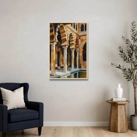 Alcazar Allure - Oak Framed Canvas Wall Art - Sofa - 24x36