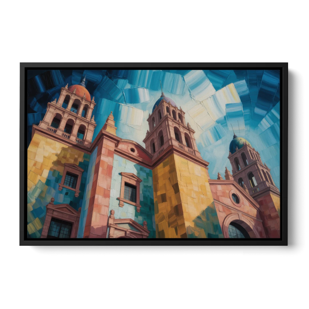 Alhóndiga de Granaditas - Black Framed Canvas Wall Art - Front