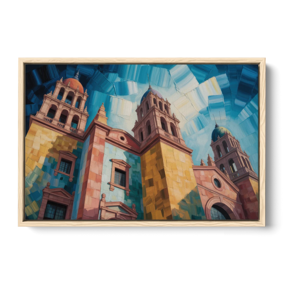 Alhóndiga de Granaditas - Oak Framed Canvas Wall Art - Front