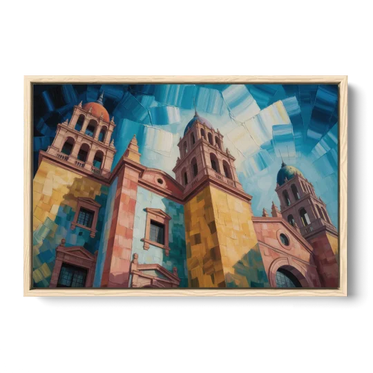 Alhóndiga de Granaditas - Oak Framed Canvas Wall Art - Front