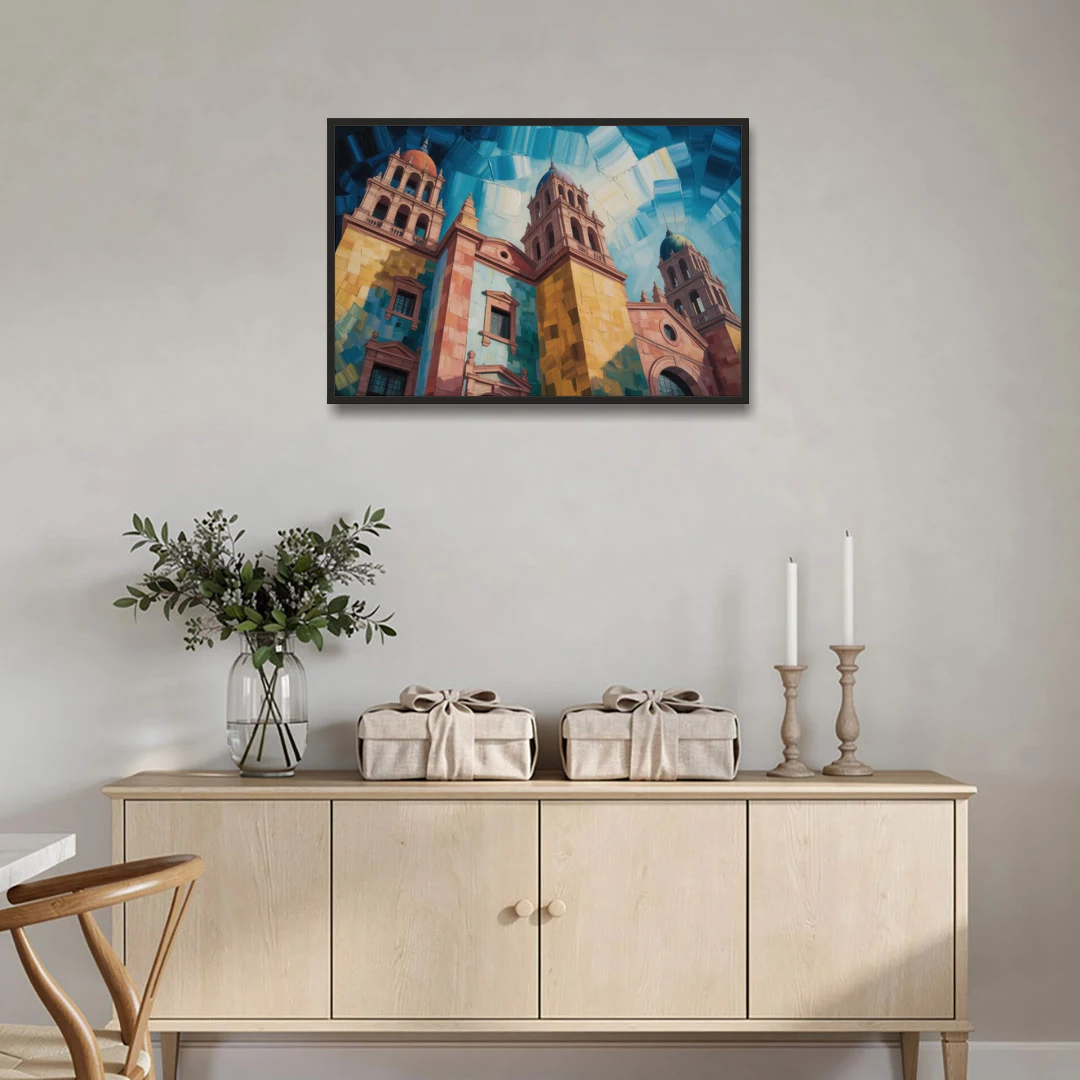 Alhóndiga de Granaditas - Black Framed Canvas Wall Art - Coffee Table - 36x24