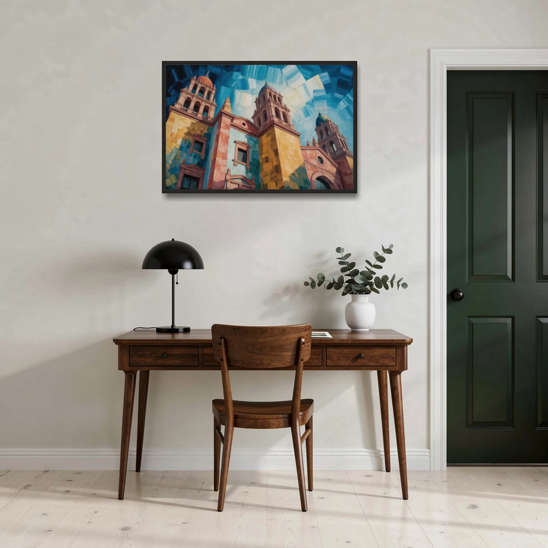 Alhóndiga de Granaditas - Black Framed Canvas Wall Art - Office - 36x24