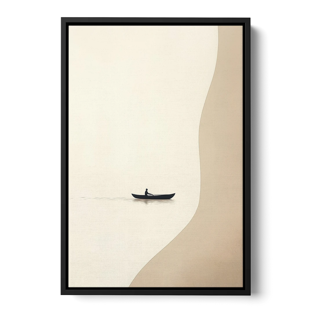 Alone with the Water - Black Framed Canvas Wall Art - Front