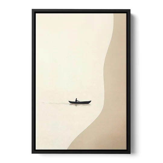 Alone with the Water - Black Framed Canvas Wall Art - Front