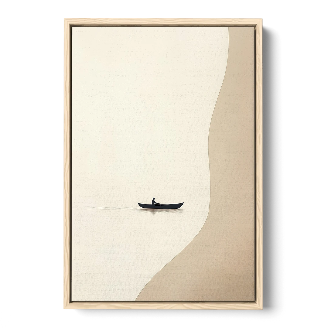 Alone with the Water - Oak Framed Canvas Wall Art - Front