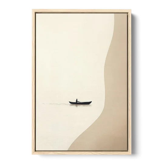 Alone with the Water - Oak Framed Canvas Wall Art - Front