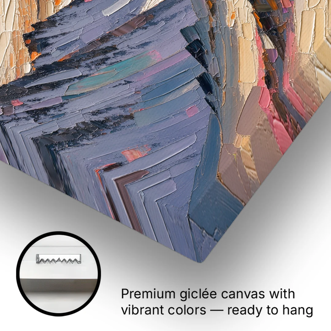 Alpenglow Peak at Winter Dusk - Canvas Wall Art - Gallery Wrap Corner