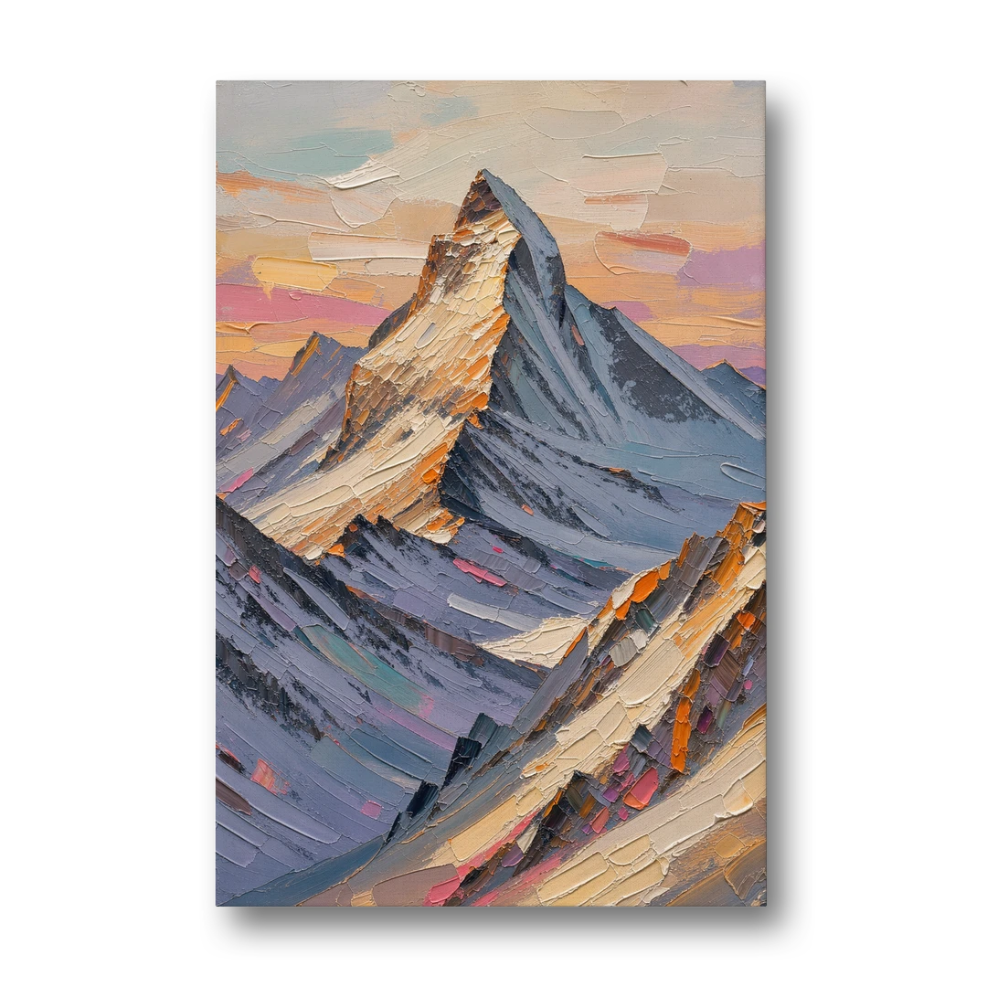 Alpenglow Peak at Winter Dusk - Canvas Wall Art - Front