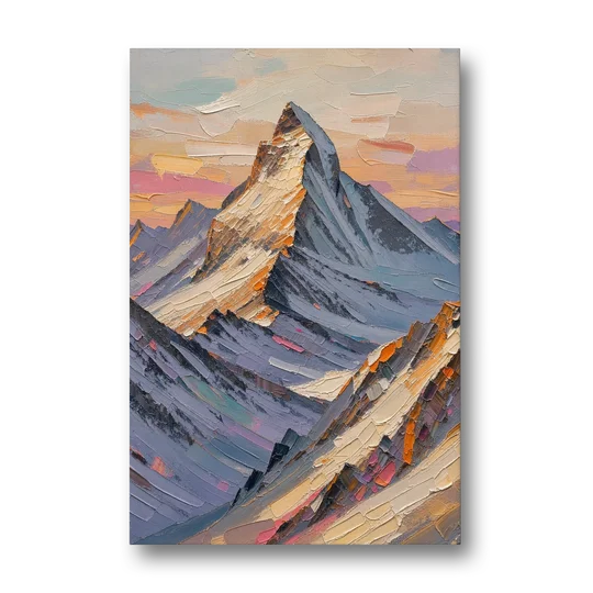 Alpenglow Peak at Winter Dusk - Canvas Wall Art - Front