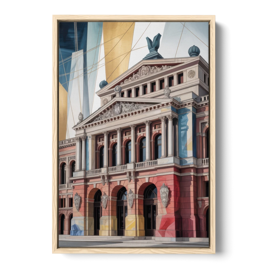 Alte Oper Majesty - Oak Framed Canvas Wall Art - Front