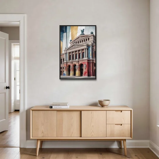 Alte Oper Majesty - Black Framed Canvas Wall Art - Coffee Table - 24x36