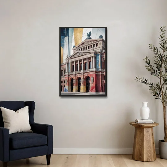 Alte Oper Majesty - Black Framed Canvas Wall Art - Sofa - 24x36