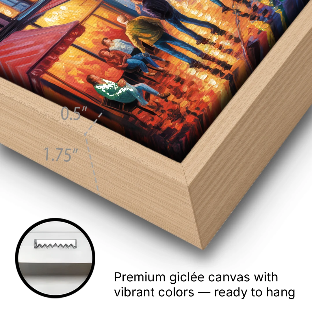 Altstadt Charm - Oak Framed Canvas Wall Art - Gallery Wrap Corner