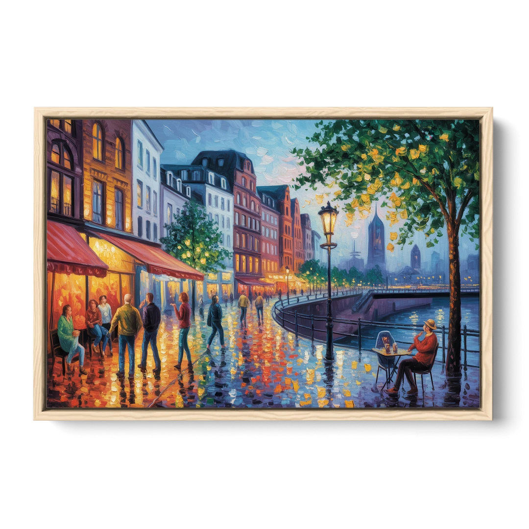 Altstadt Charm - Oak Framed Canvas Wall Art - Front
