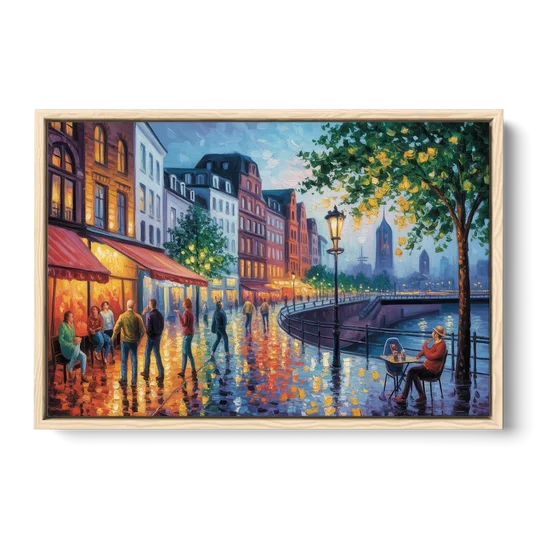 Altstadt Charm - Oak Framed Canvas Wall Art - Front