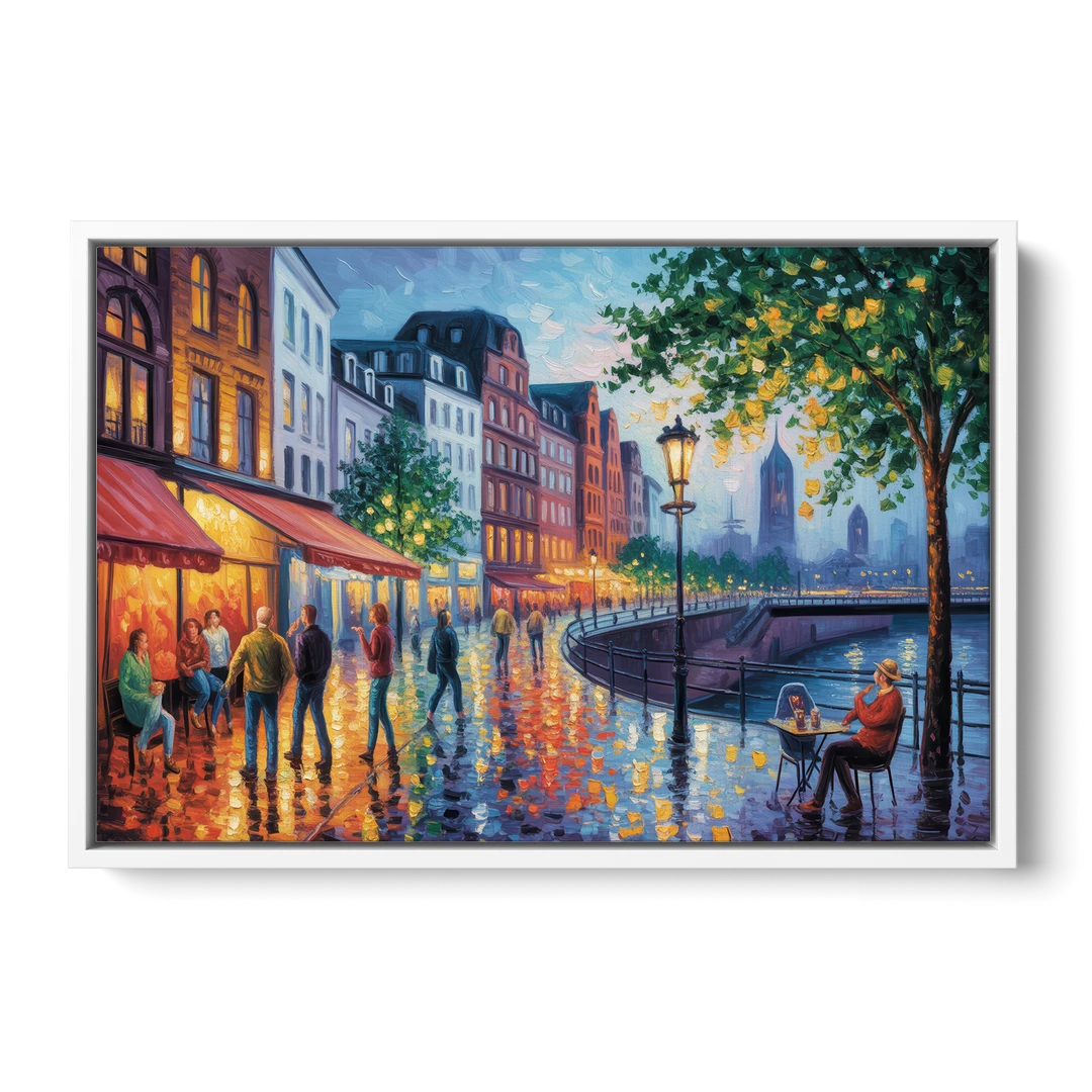 Altstadt Charm - White Framed Canvas Wall Art - Front