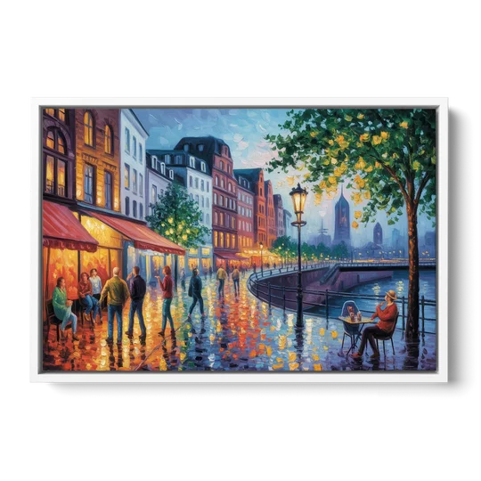 Altstadt Charm - White Framed Canvas Wall Art - Front
