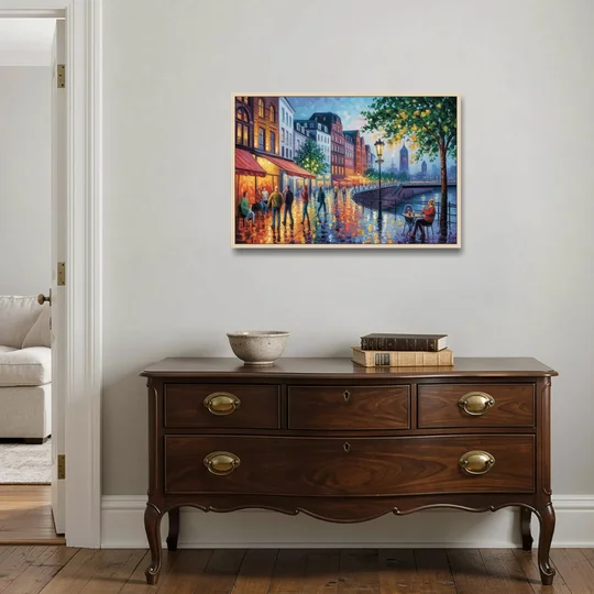 Altstadt Charm - Oak Framed Canvas Wall Art - Coffee Table - 36x24