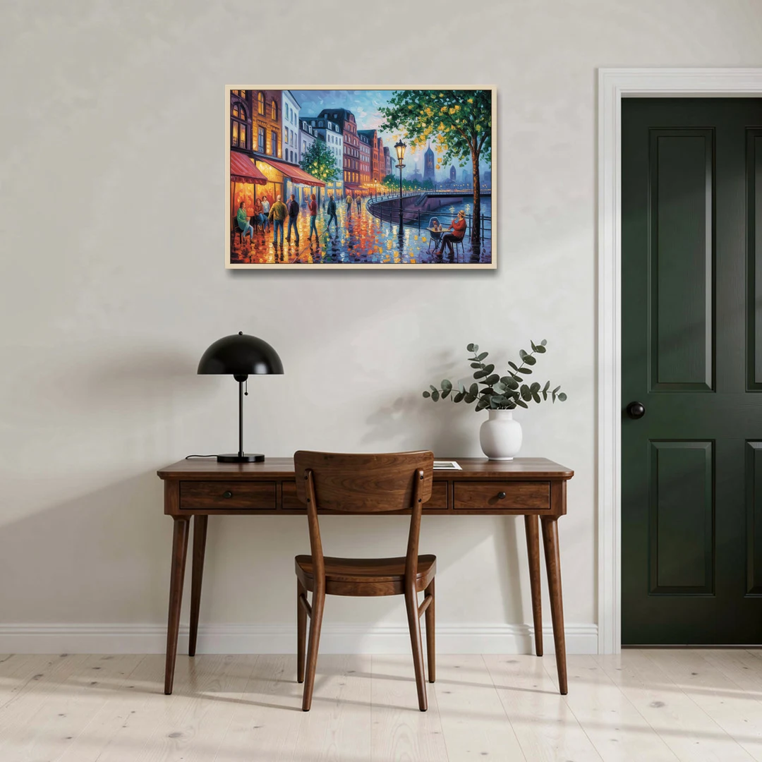 Altstadt Charm - Oak Framed Canvas Wall Art - Office - 36x24