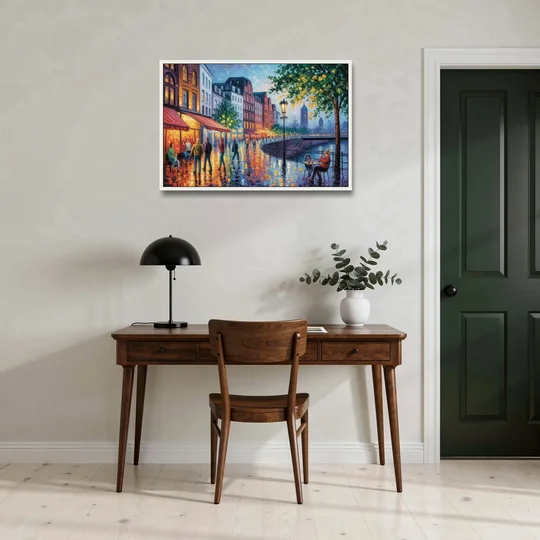 Altstadt Charm - White Framed Canvas Wall Art - Office - 36x24