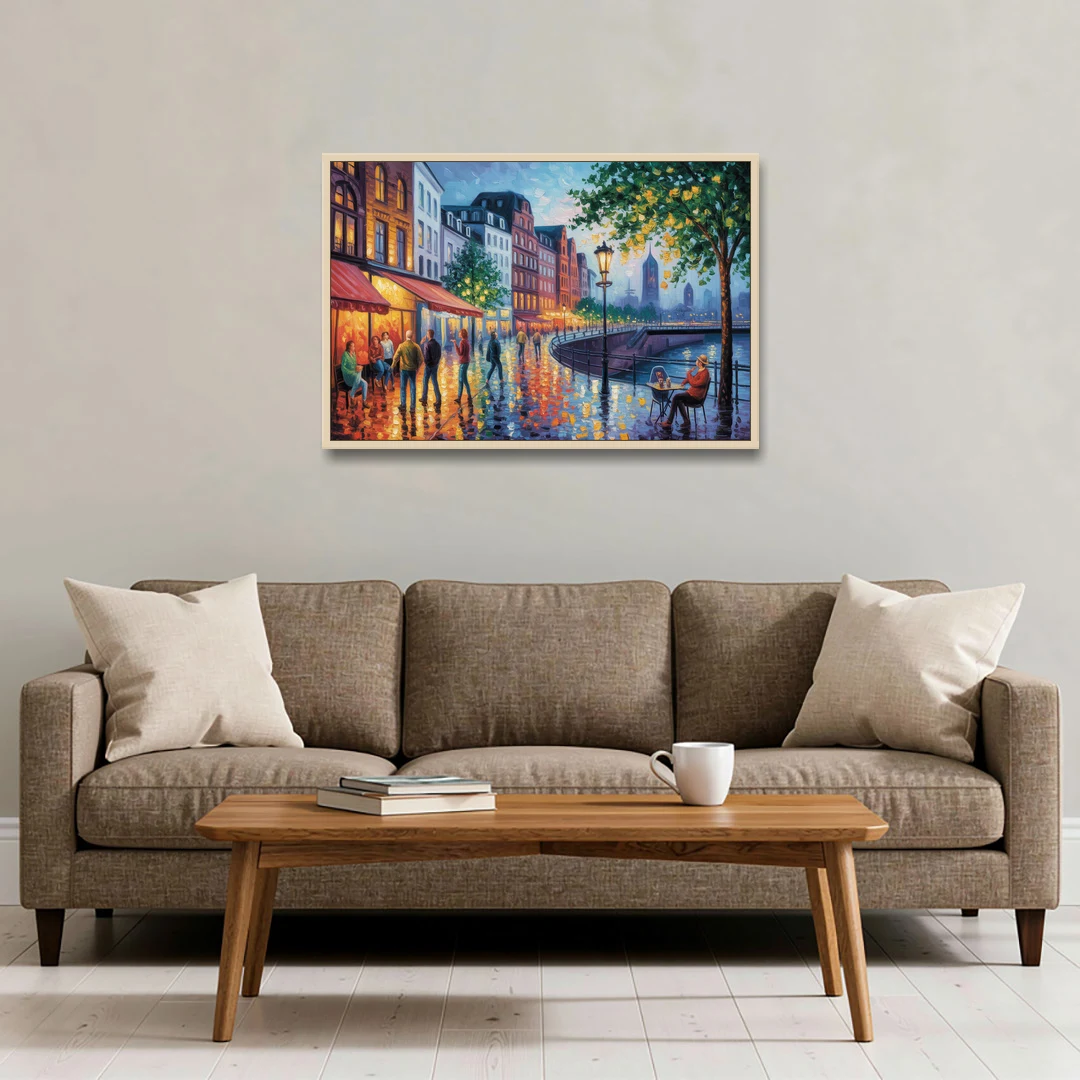 Altstadt Charm - Oak Framed Canvas Wall Art - Sofa - 36x24