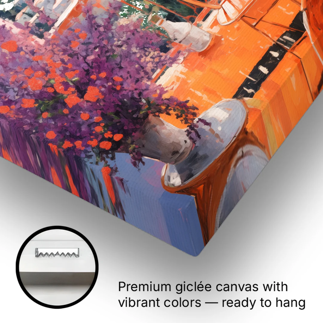 Amalfi Coast Art Through a Window - Canvas Wall Art - Gallery Wrap Corner