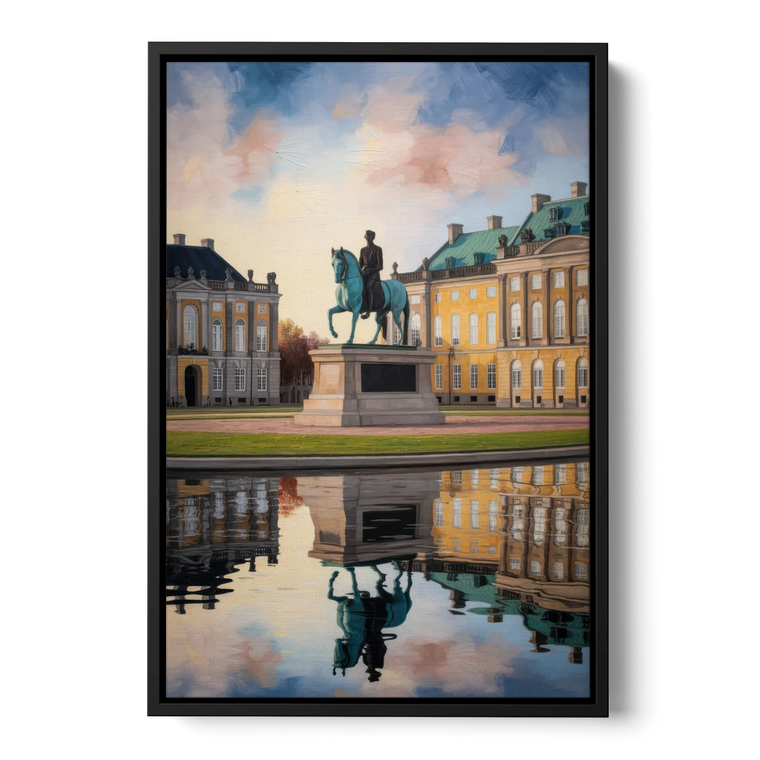 Amalienborg Majesty - Black Framed Canvas Wall Art - Front