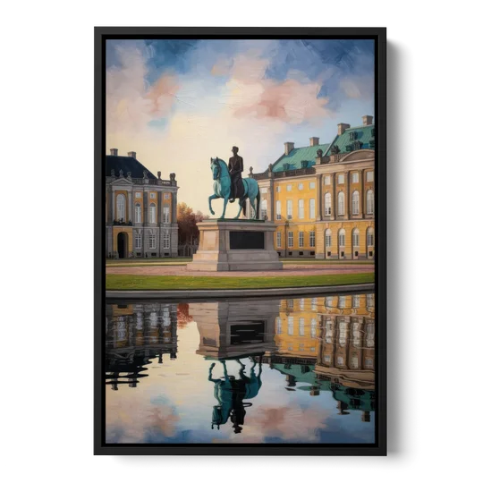 Amalienborg Majesty - Black Framed Canvas Wall Art - Front