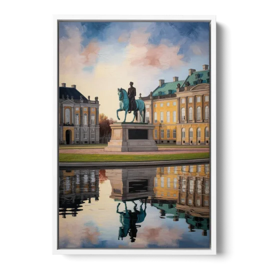 Amalienborg Majesty - White Framed Canvas Wall Art - Front
