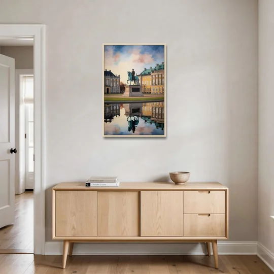 Amalienborg Majesty - Oak Framed Canvas Wall Art - Coffee Table - 24x36