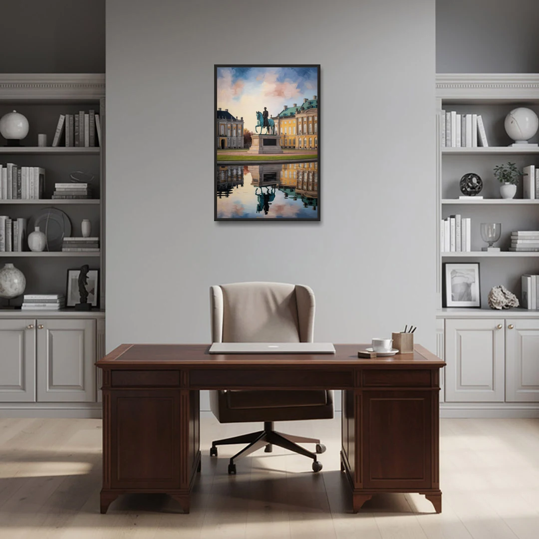 Amalienborg Majesty - Black Framed Canvas Wall Art - Office - 24x36