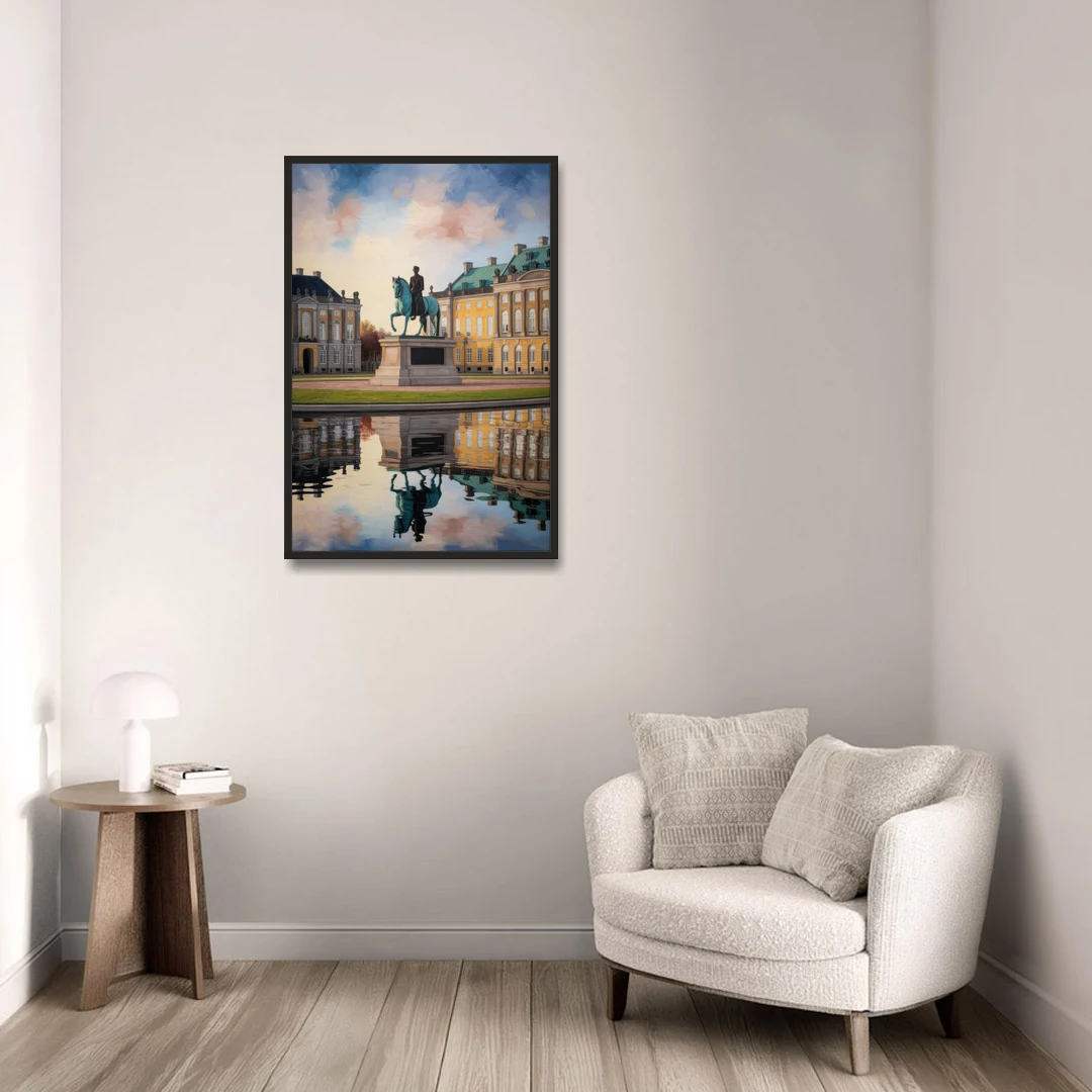 Amalienborg Majesty - Black Framed Canvas Wall Art - Sofa - 24x36