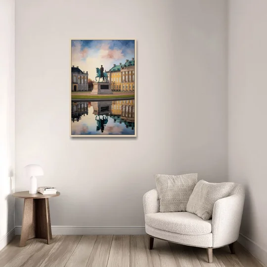 Amalienborg Majesty - Oak Framed Canvas Wall Art - Sofa - 24x36
