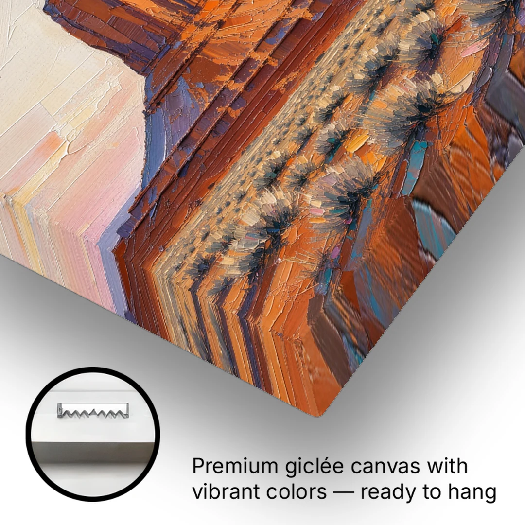 American Landscape Painting of a Desert Mesa - Canvas Wall Art - Gallery Wrap Corner