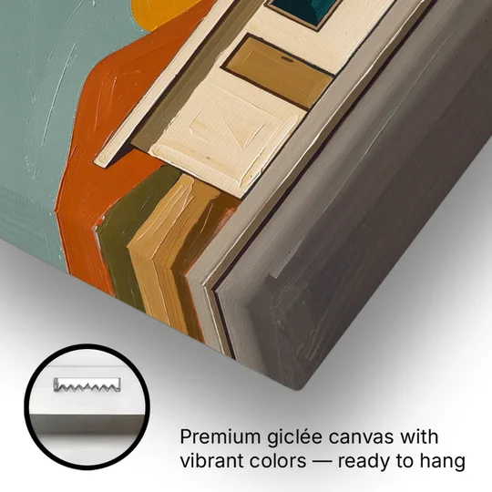 Americana Wall Art Roadside Repairs at Dusk - Canvas Wall Art - Gallery Wrap Corner