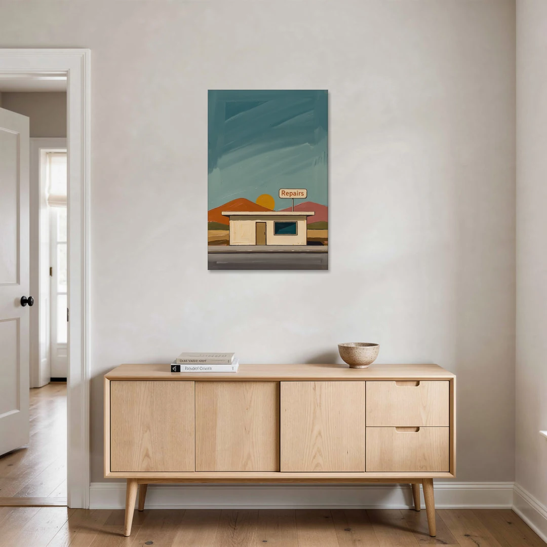 Americana Wall Art Roadside Repairs at Dusk - Canvas Wall Art - Coffee Table - 24x36