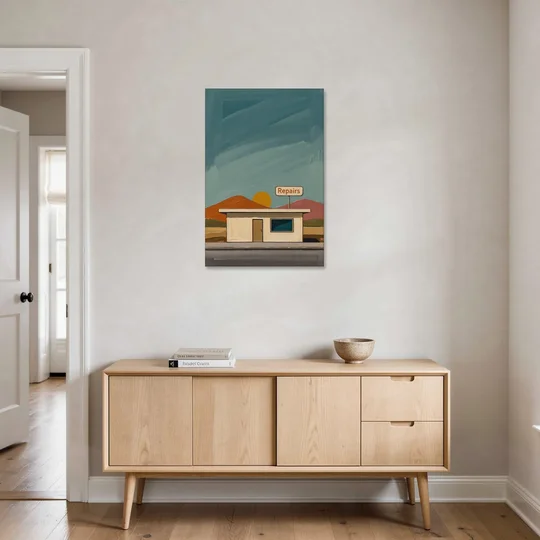 Americana Wall Art Roadside Repairs at Dusk - Canvas Wall Art - Coffee Table - 24x36