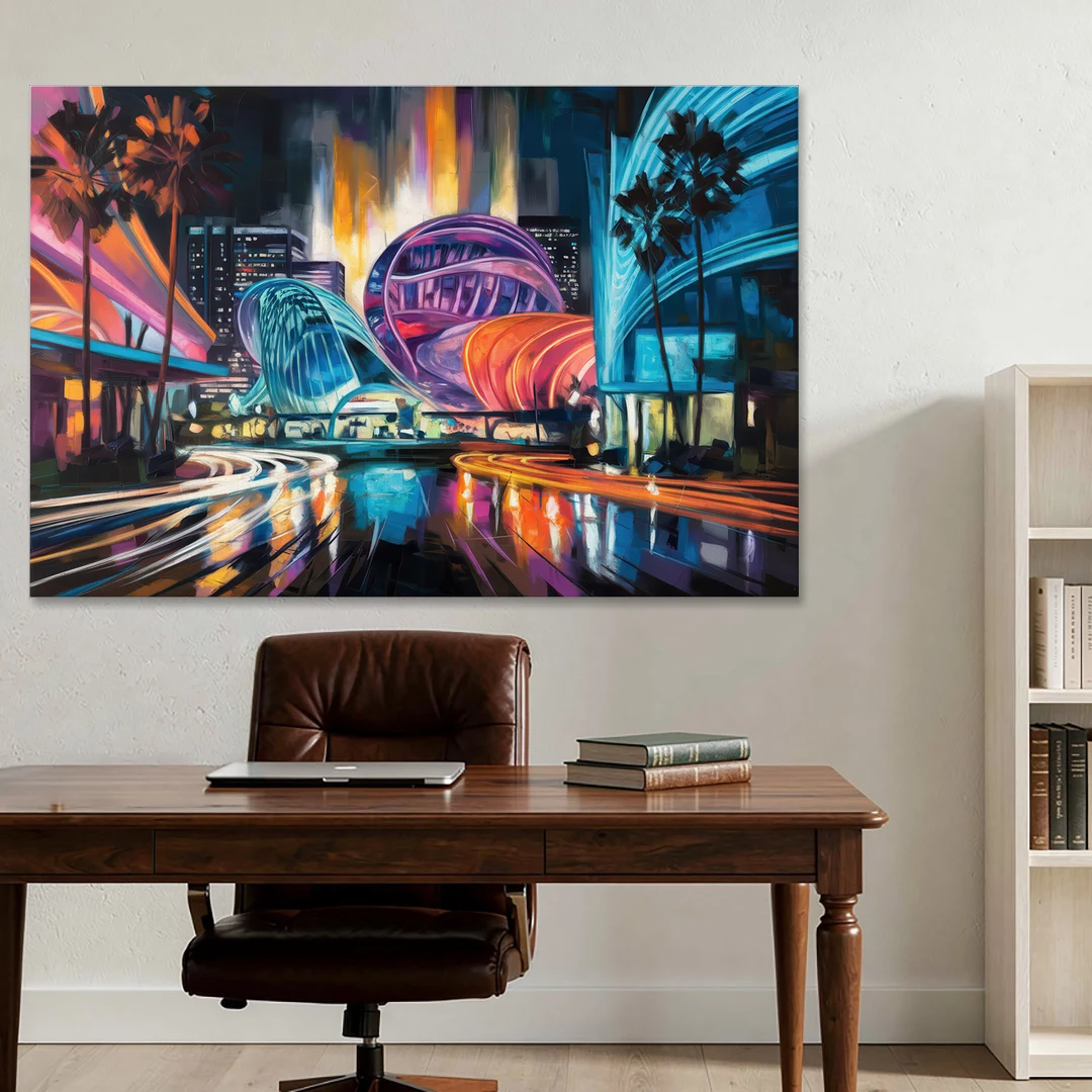 Anaheim Downtown Glow - Canvas Wall Art - Office - 60x40