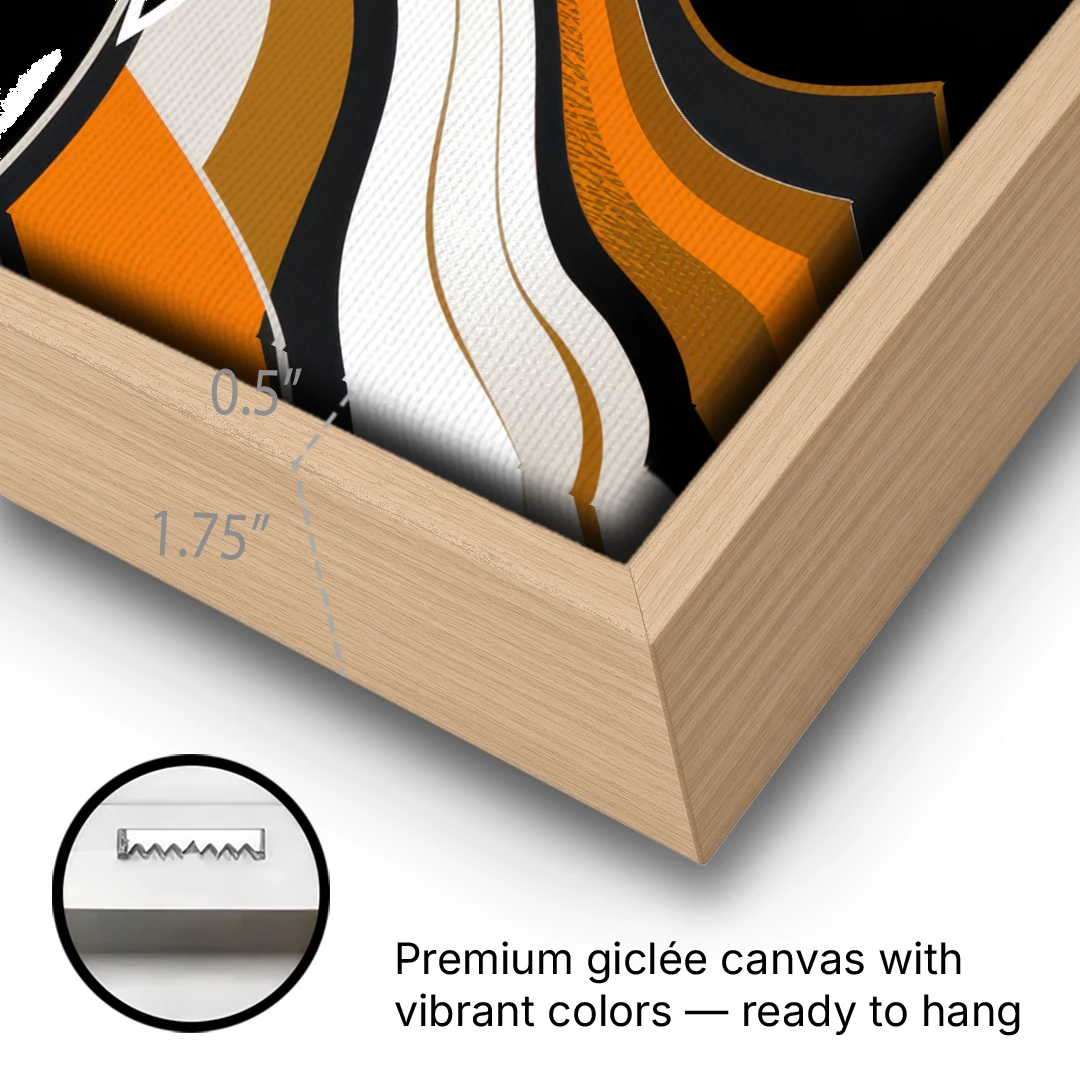 Anaheim Ducks Pride - Oak Framed Canvas Wall Art - Gallery Wrap Corner