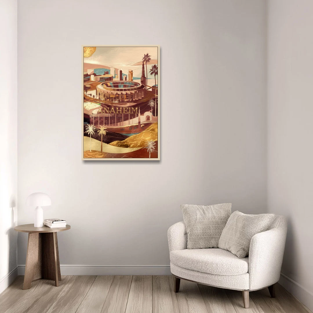 Anaheim Historic Landmarks - Oak Framed Canvas Wall Art - Sofa - 24x36