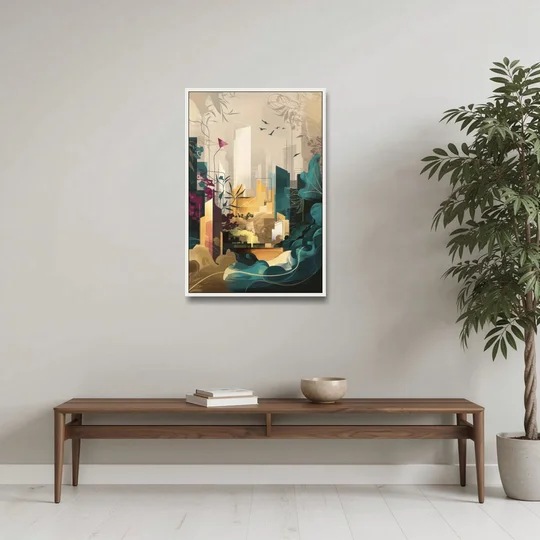 Anaheim Urban Charm - White Framed Canvas Wall Art - Coffee Table - 24x36