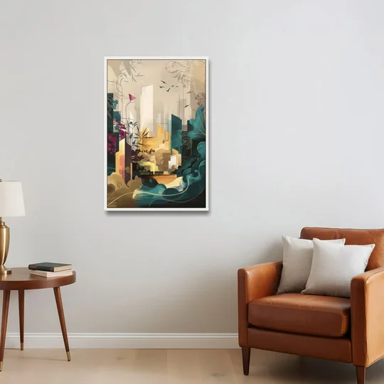 Anaheim Urban Charm - White Framed Canvas Wall Art - Sofa - 24x36