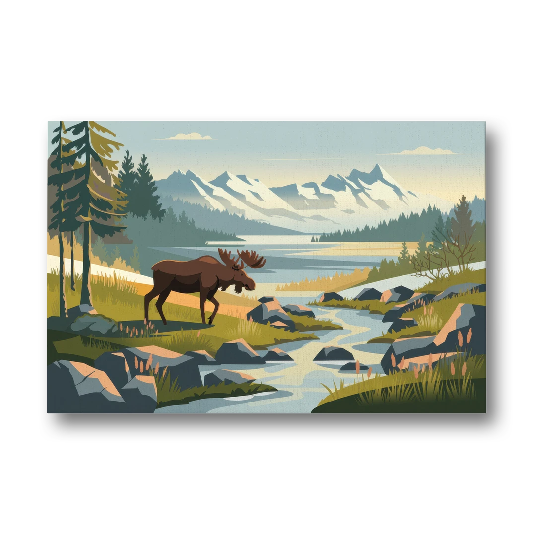 Anchorage Alaskan Wilderness - Canvas Wall Art - Front